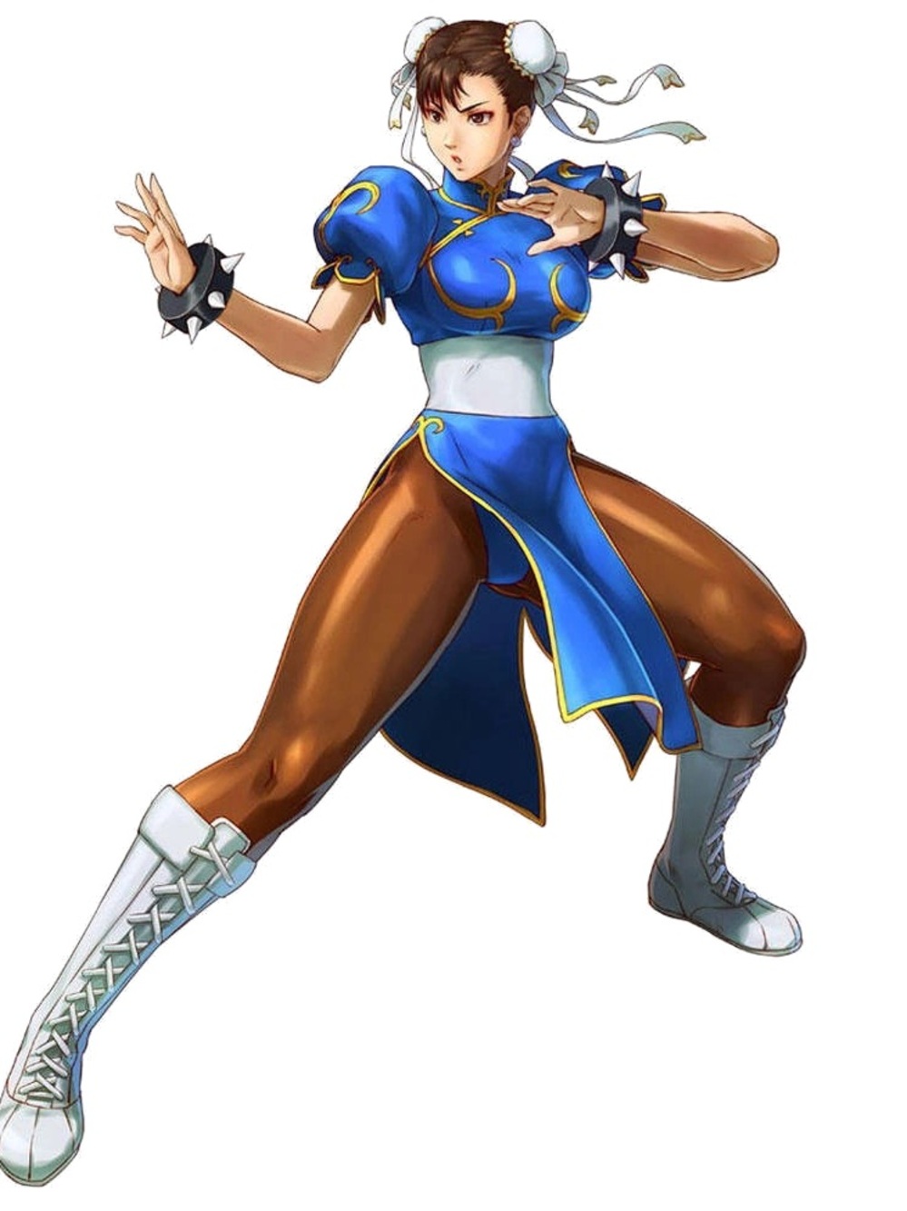 Chun-Li Cosplay- Blue Martial Arts Inspired Short Dress with White Details